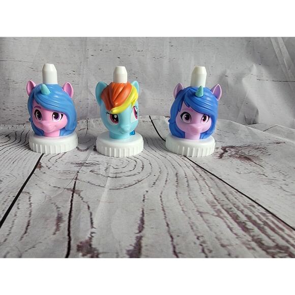Lot Of 3 My Little Pony Good2Grow Drink Topper Spouts Bottle Caps - Picture 1 of 7